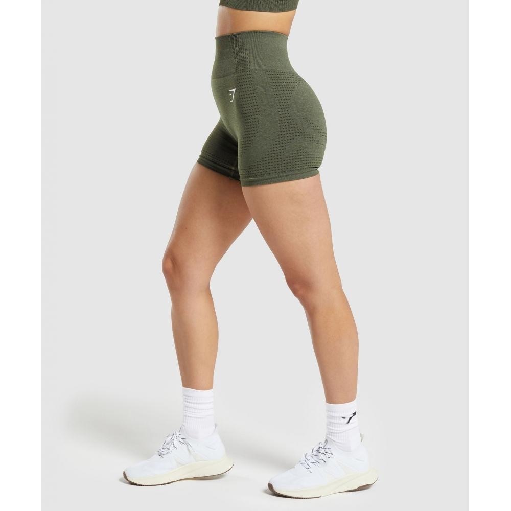 Gymshark Vital Seamless 2.0 Shorts - Base Green Marl